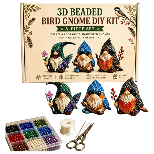 4 Pack 3D Beaded Gnome DIY Kit with All Material & Tool Miniature Gnome Figurines Multifunctional Funny Handmade Gnomes DIYs Decor for Adults Beginners & DIY Crafts Lovers (A)