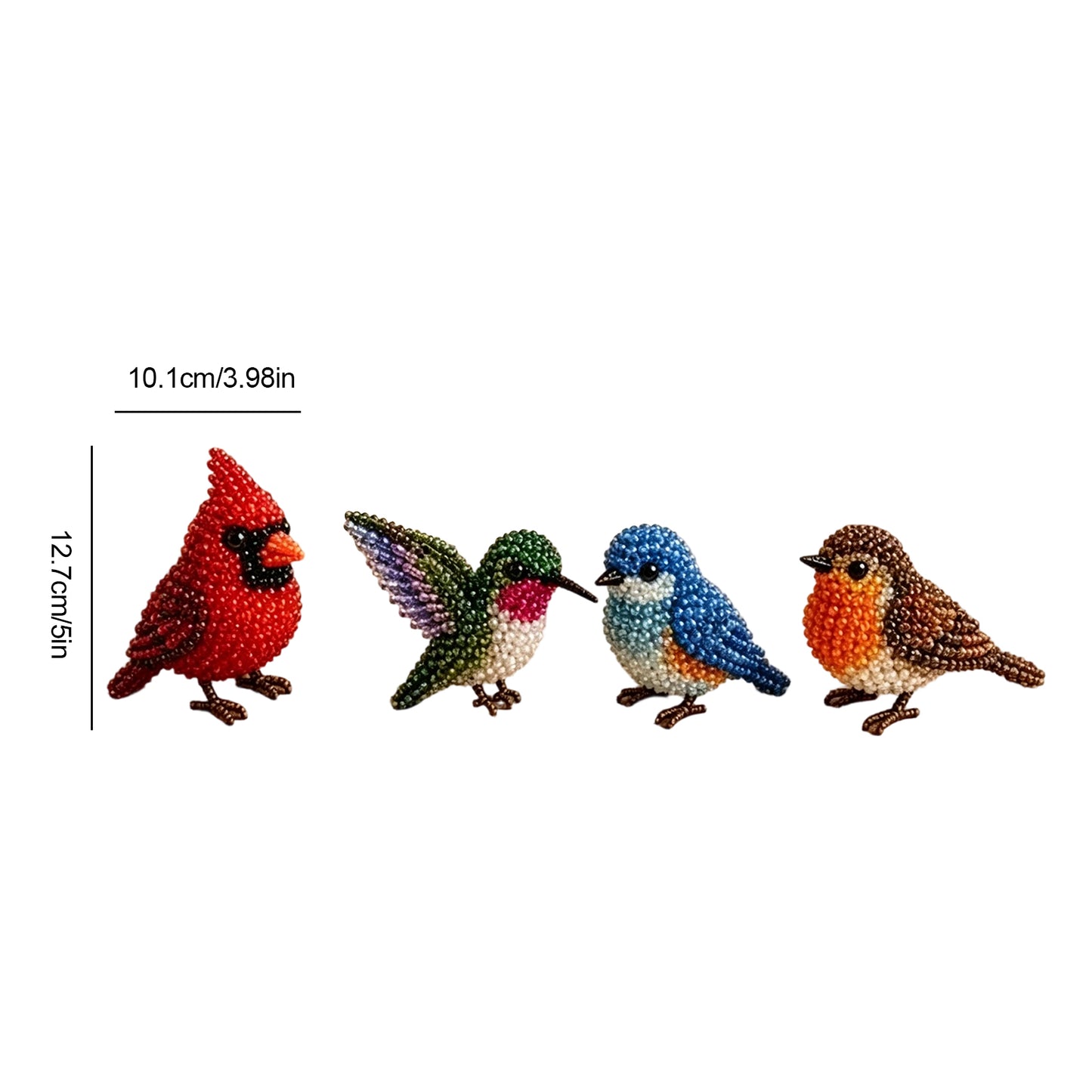 DIY 3D Animals Bead Embroidery Kits Complete Accessories Bead Embroidery Set Cute Bead Craft Animal Set for Crafting Enthusiasts Girls Women Teens Adults (Backyard birds)