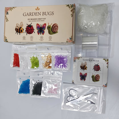 DIY 3D Animals Bead Embroidery Kits Complete Accessories Bead Embroidery Set Cute Bead Craft Animal Set for Crafting Enthusiasts Girls Women Teens Adults (Garden bugs)