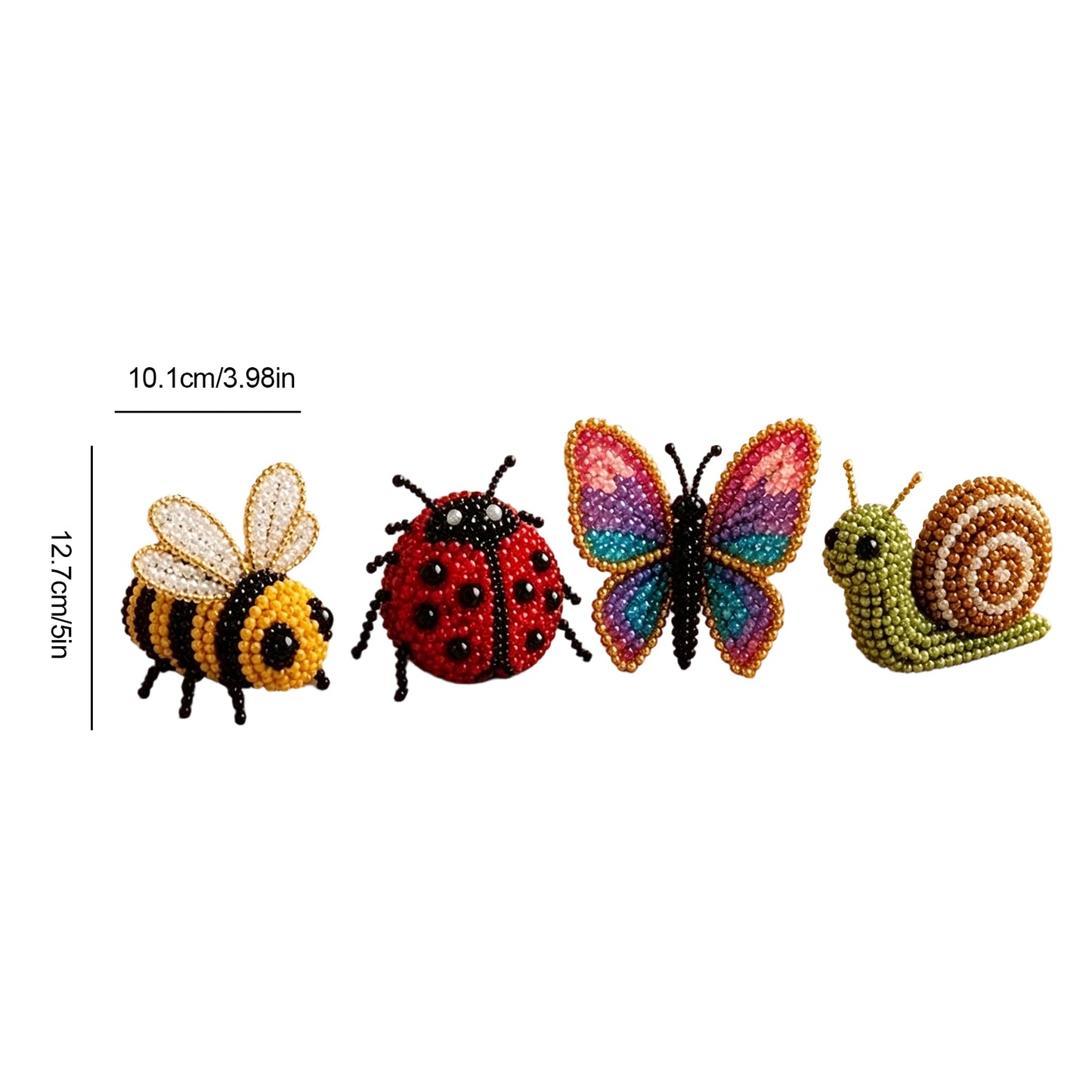 DIY 3D Animals Bead Embroidery Kits Complete Accessories Bead Embroidery Set Cute Bead Craft Animal Set for Crafting Enthusiasts Girls Women Teens Adults (Garden bugs)
