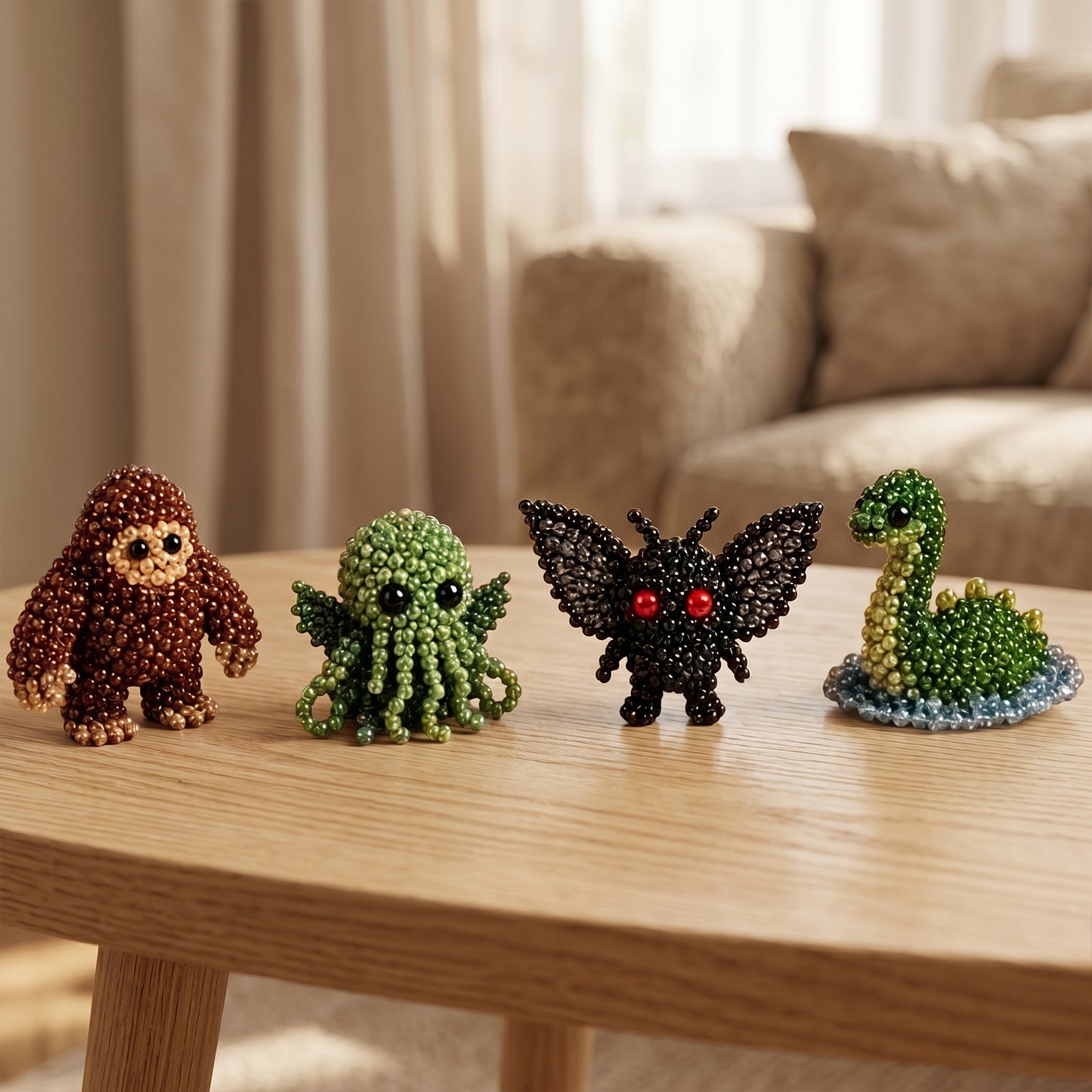 DIY 3D Animals Bead Embroidery Kits Complete Accessories Bead Embroidery Set Cute Bead Craft Animal Set for Crafting Enthusiasts Girls Women Teens Adults (Creatures Monsters)