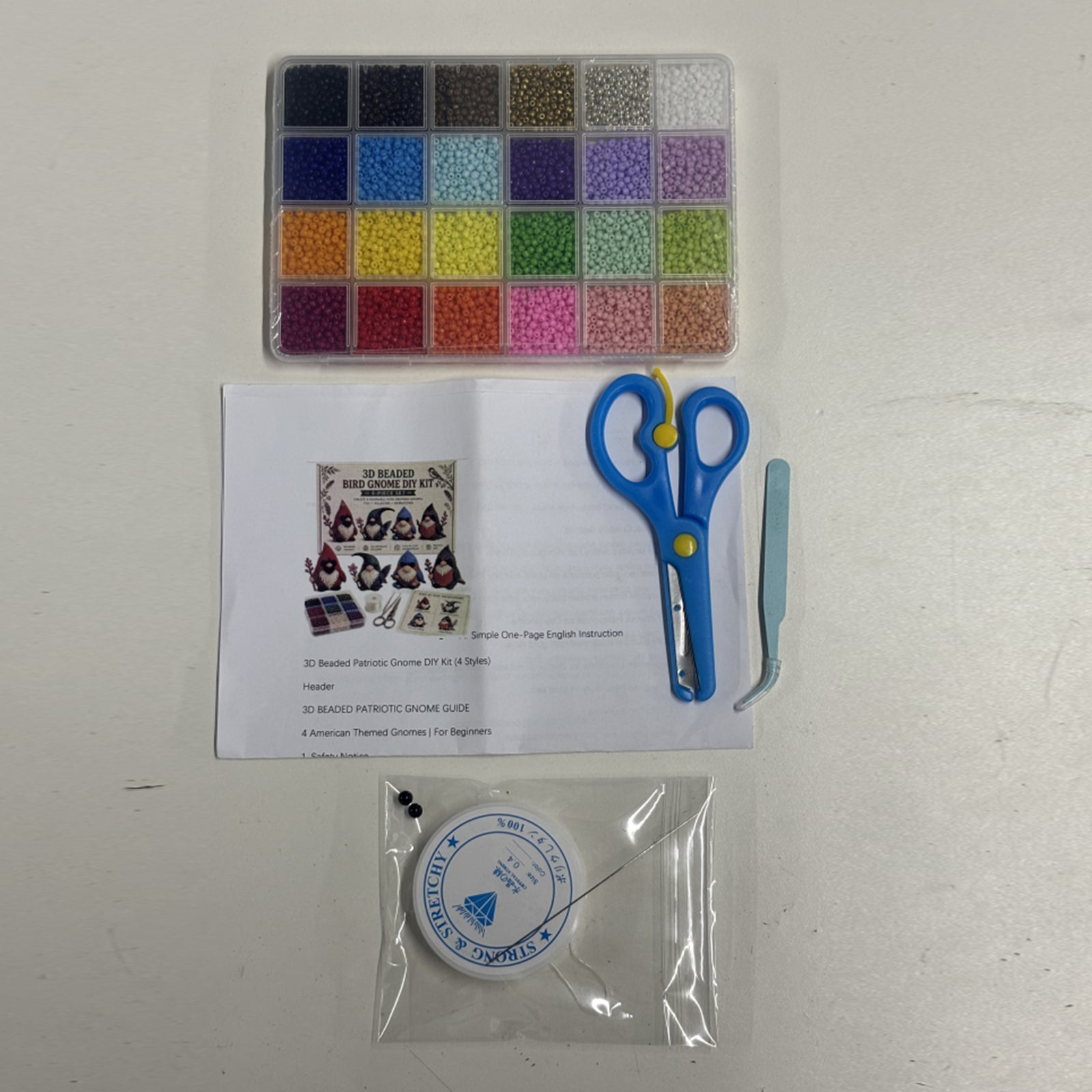 DIY 3D Gnome Bead Embroidery Kits Beading Craft Set Beadwork Crafts Kit Complete Accessories for Crafting Enthusiasts Girls Women Teens Adults (bird dwarf)
