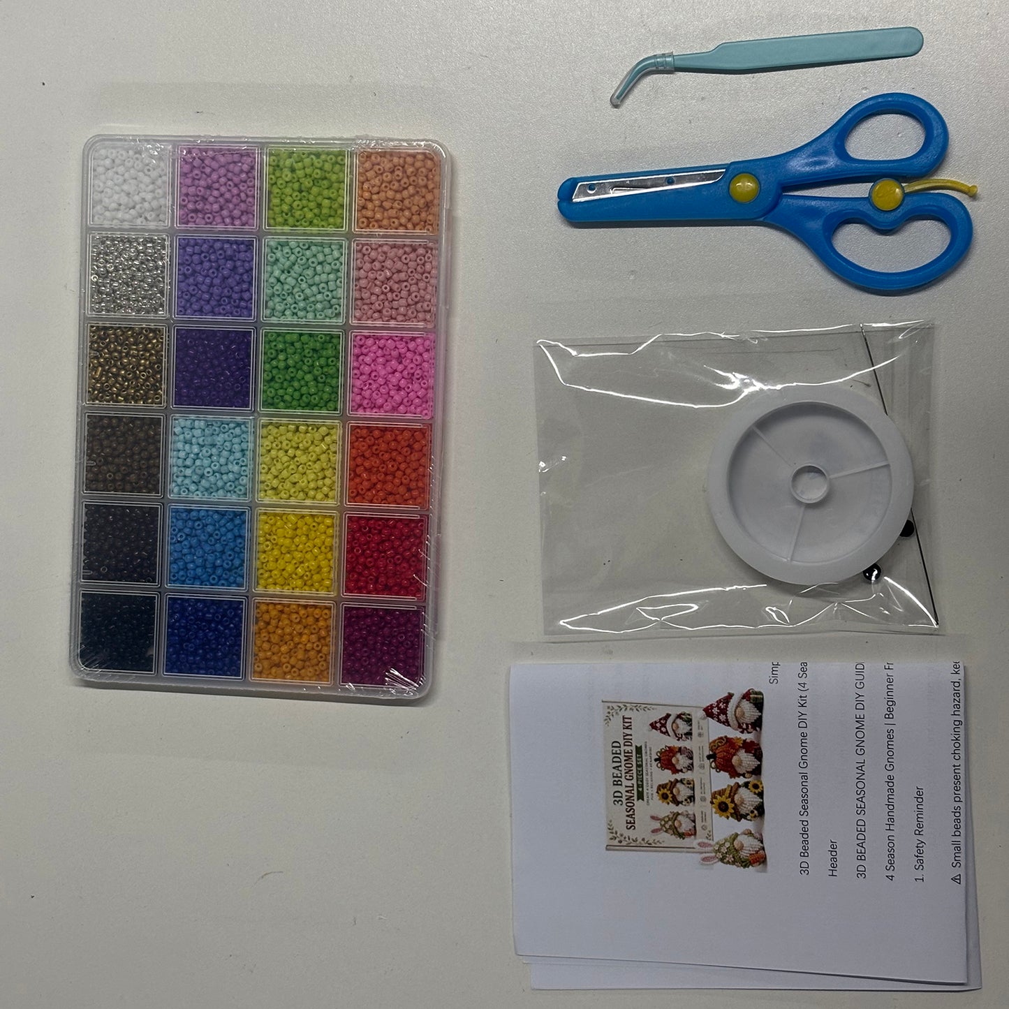 DIY 3D Gnome Bead Embroidery Kits Beading Craft Set Beadwork Crafts Kit Complete Accessories for Crafting Enthusiasts Girls Women Teens Adults (Rabbit Dwarf)