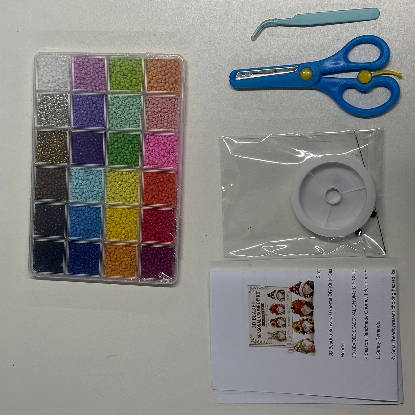 DIY 3D Gnome Bead Embroidery Kits Beading Craft Set Beadwork Crafts Kit Complete Accessories for Crafting Enthusiasts Girls Women Teens Adults (American dwarf)