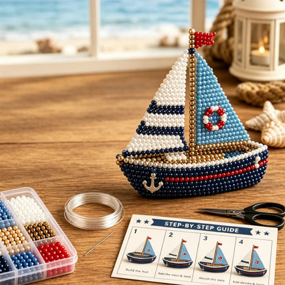 Handmade Bead Art Mosaic Kit Non-toxic Creative DIY Decoration with Instructions for Hand Embroidery Craft Enthusiasts & Decoration (D)