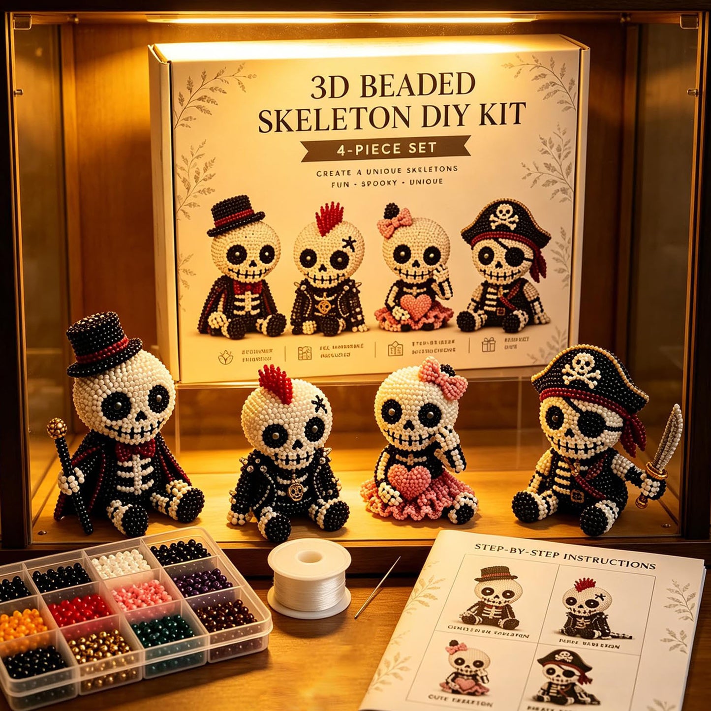 Handmade Bead Art Mosaic Kit Smooth and Wear- Creative DIY Decoration Sturdy for Hand Embroidery Craft Enthusiasts & Decoration (A)