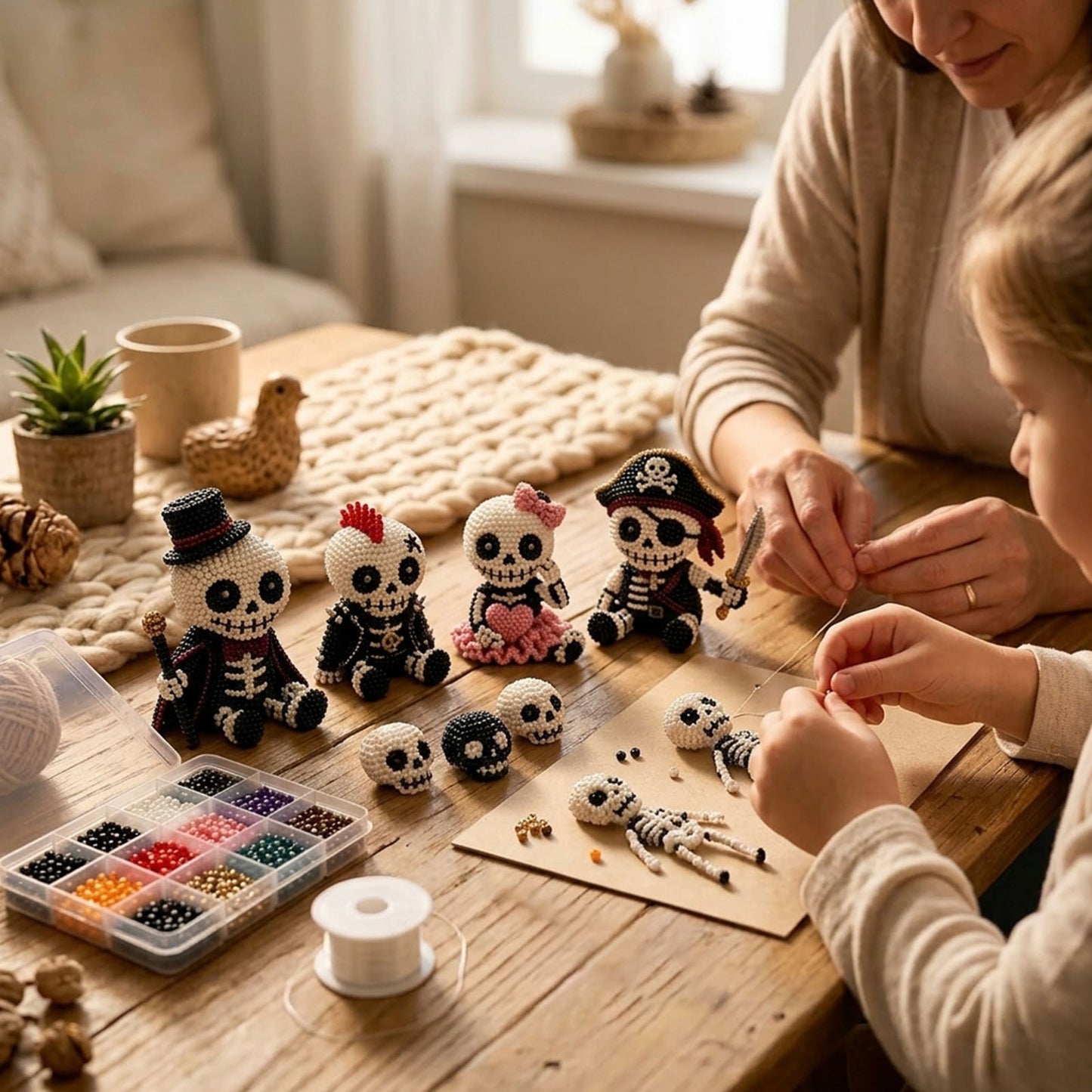 Handmade Bead Art Mosaic Kit Smooth and Wear- Creative DIY Decoration Sturdy for Hand Embroidery Craft Enthusiasts & Decoration (A)