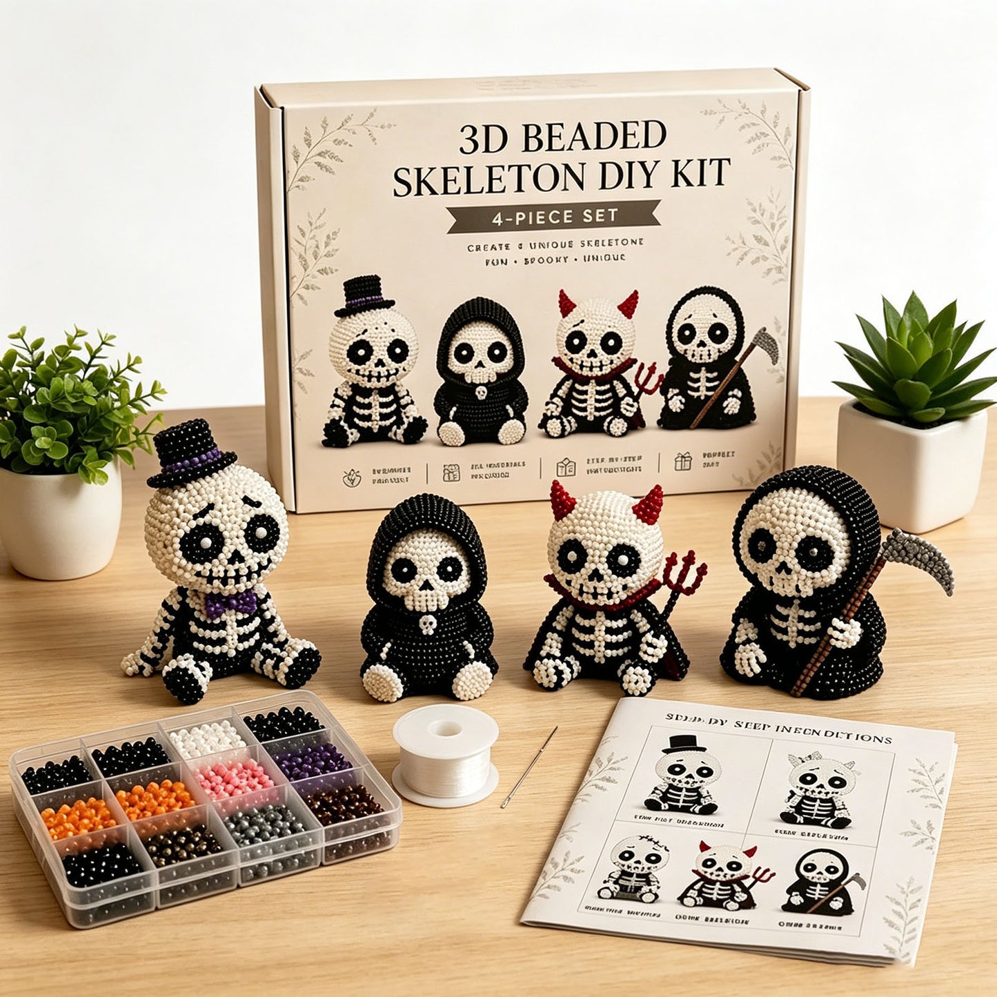 Handmade Bead Art Mosaic Kit Smooth and Wear- Creative DIY Decoration Sturdy for Hand Embroidery Craft Enthusiasts & Decoration (B)
