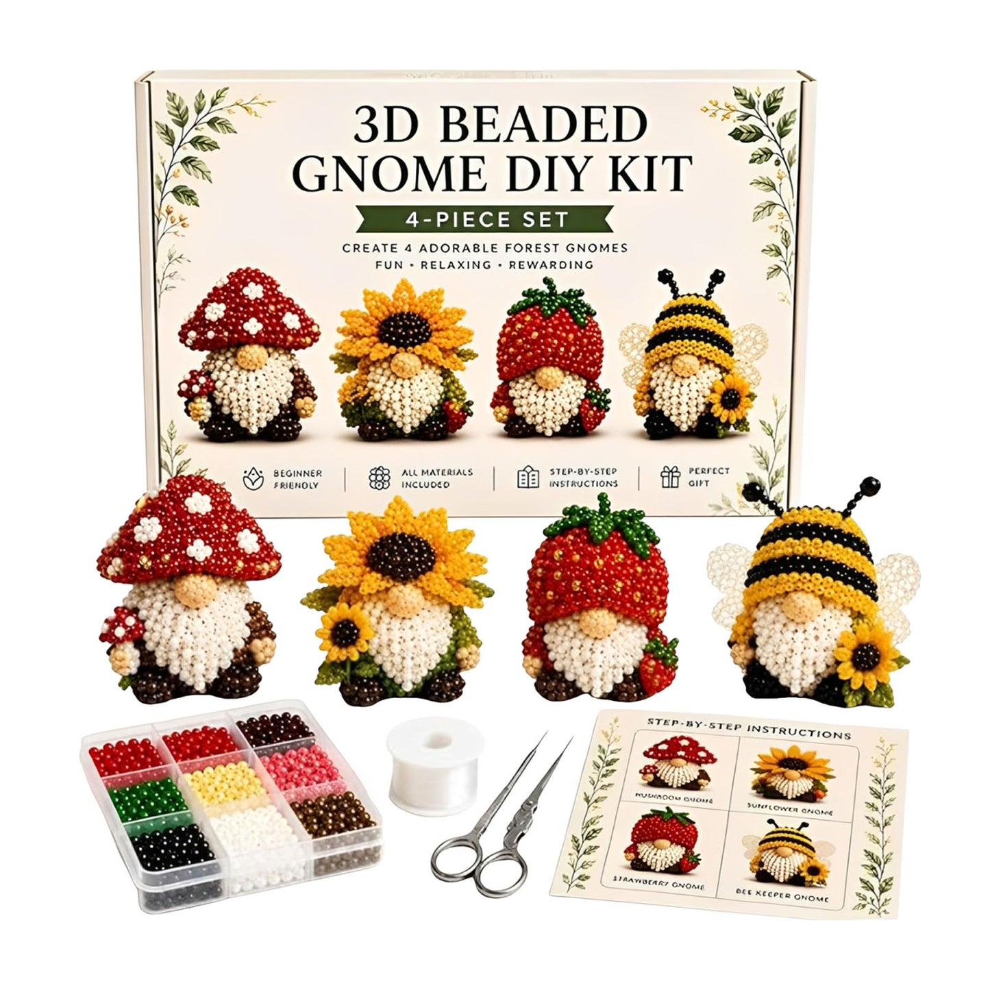 Handmade Bead Art Mosaic Kit with Full Materials & Instructions Creative DIY Decoration Beginner-Friendly for Hand Embroidery Craft Enthusiasts & Decoration (A)