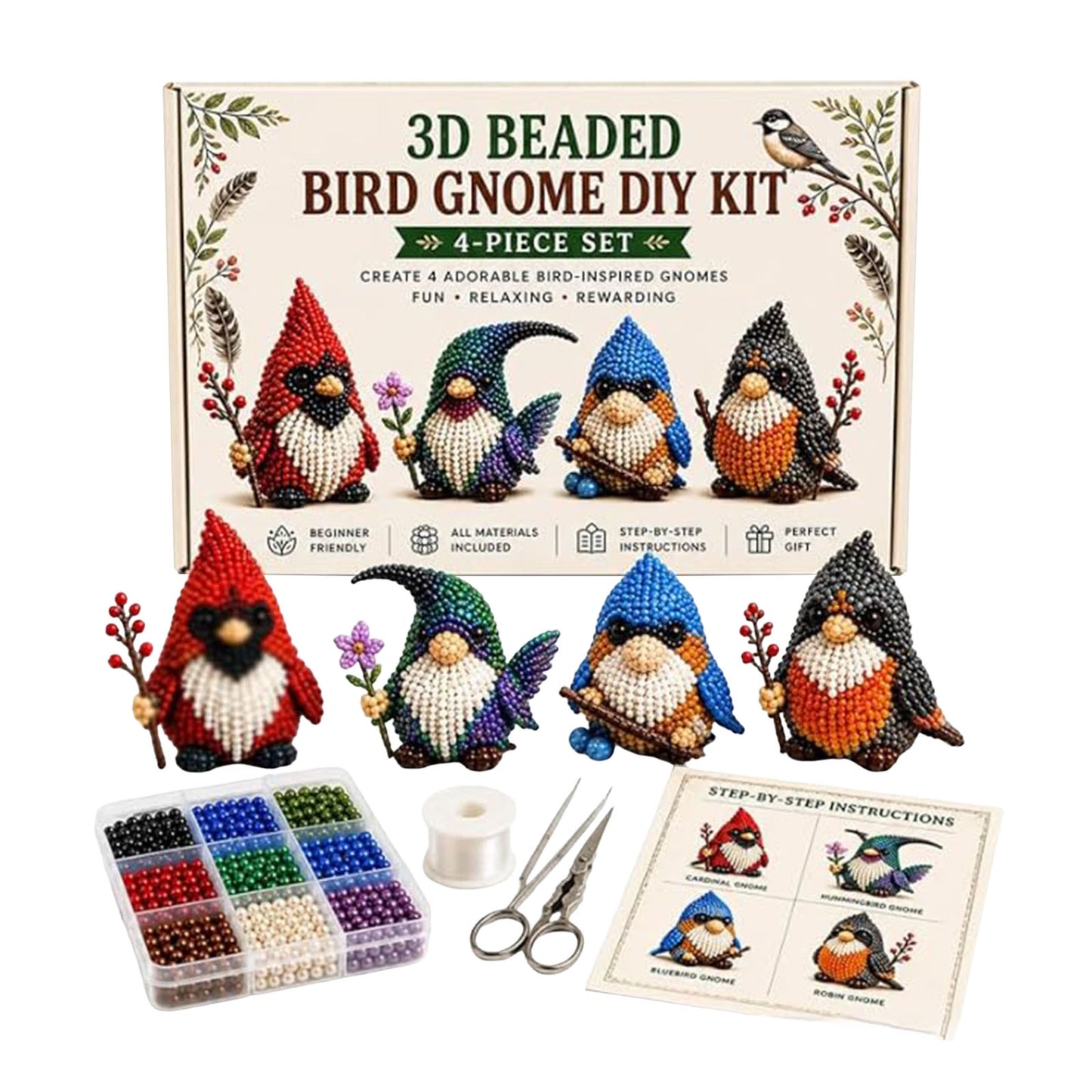 Handmade Bead Art Mosaic Kit with Full Materials & Instructions Creative DIY Decoration Beginner-Friendly for Hand Embroidery Craft Enthusiasts & Decoration (B)