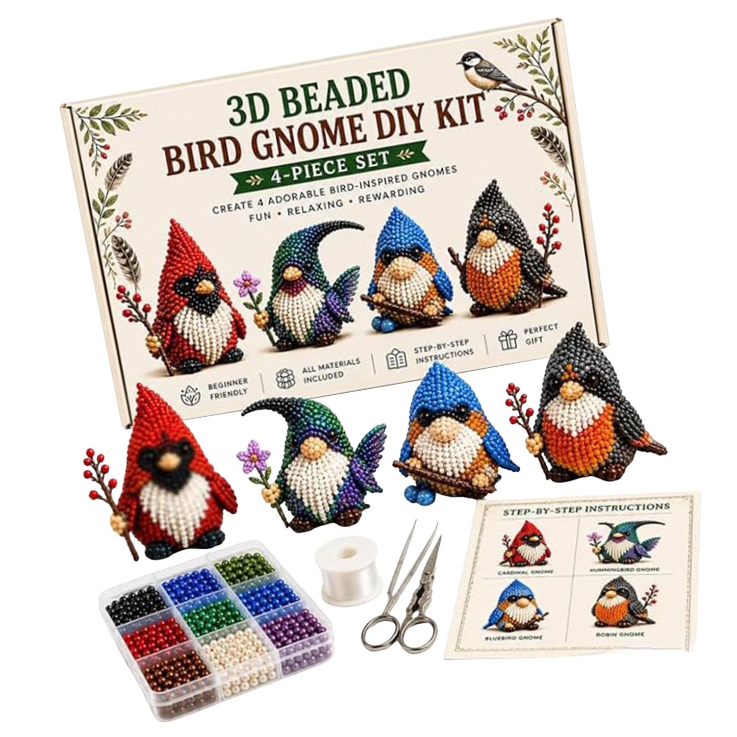Handmade Bead Art Mosaic Kit with Full Materials & Instructions Creative DIY Decoration Beginner-Friendly for Hand Embroidery Craft Enthusiasts & Decoration (B)