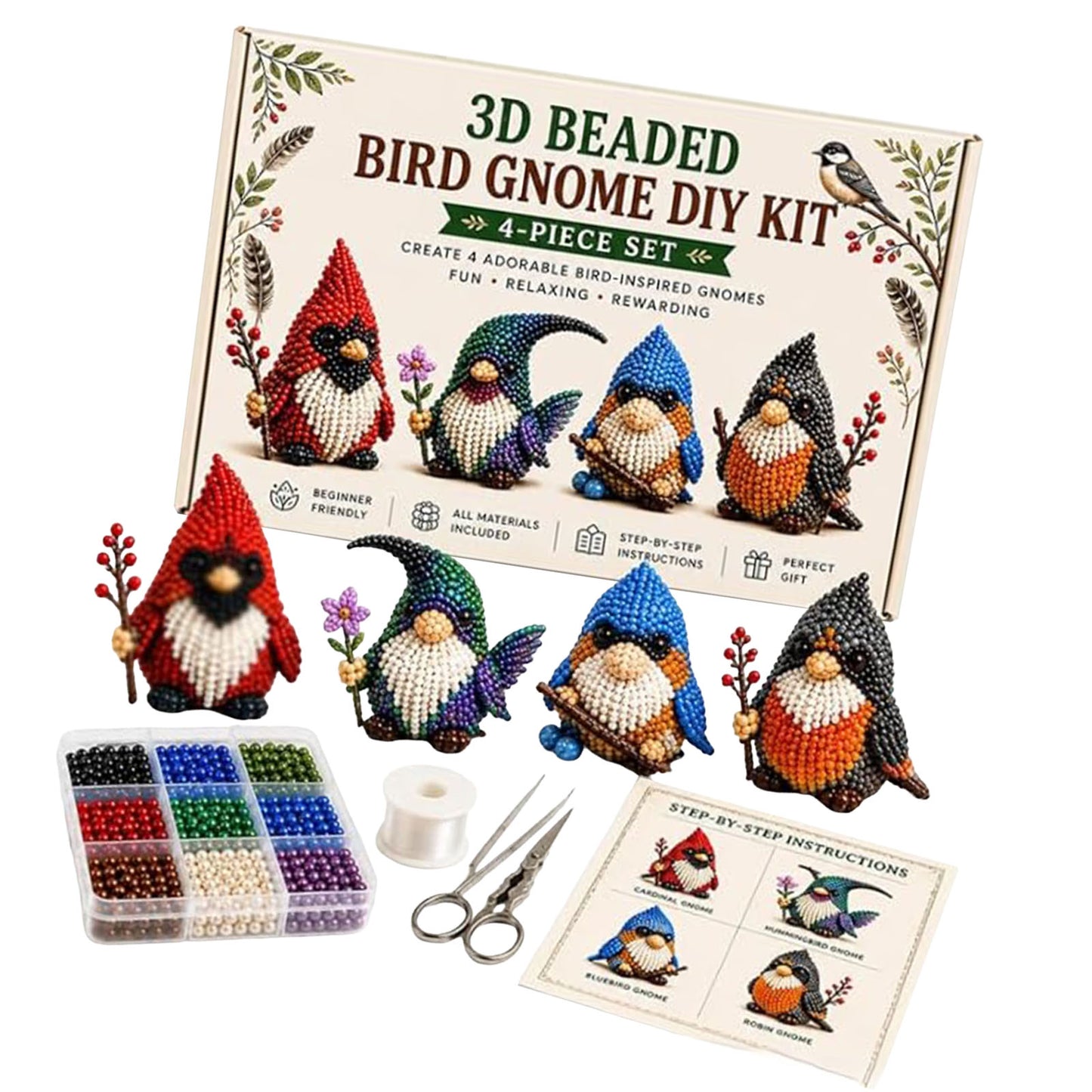 Handmade Bead Art Mosaic Kit with Full Materials & Instructions Creative DIY Decoration Beginner-Friendly for Hand Embroidery Craft Enthusiasts & Decoration (B)