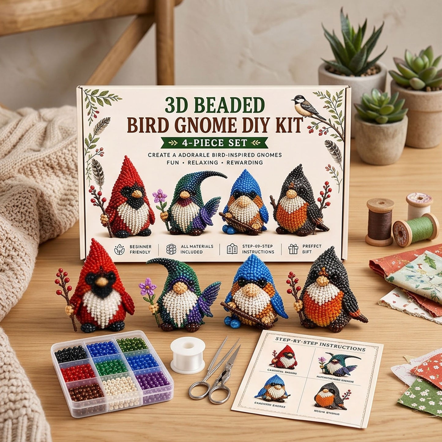 Handmade Bead Art Mosaic Kit with Full Materials & Instructions Creative DIY Decoration Beginner-Friendly for Hand Embroidery Craft Enthusiasts & Decoration (B)