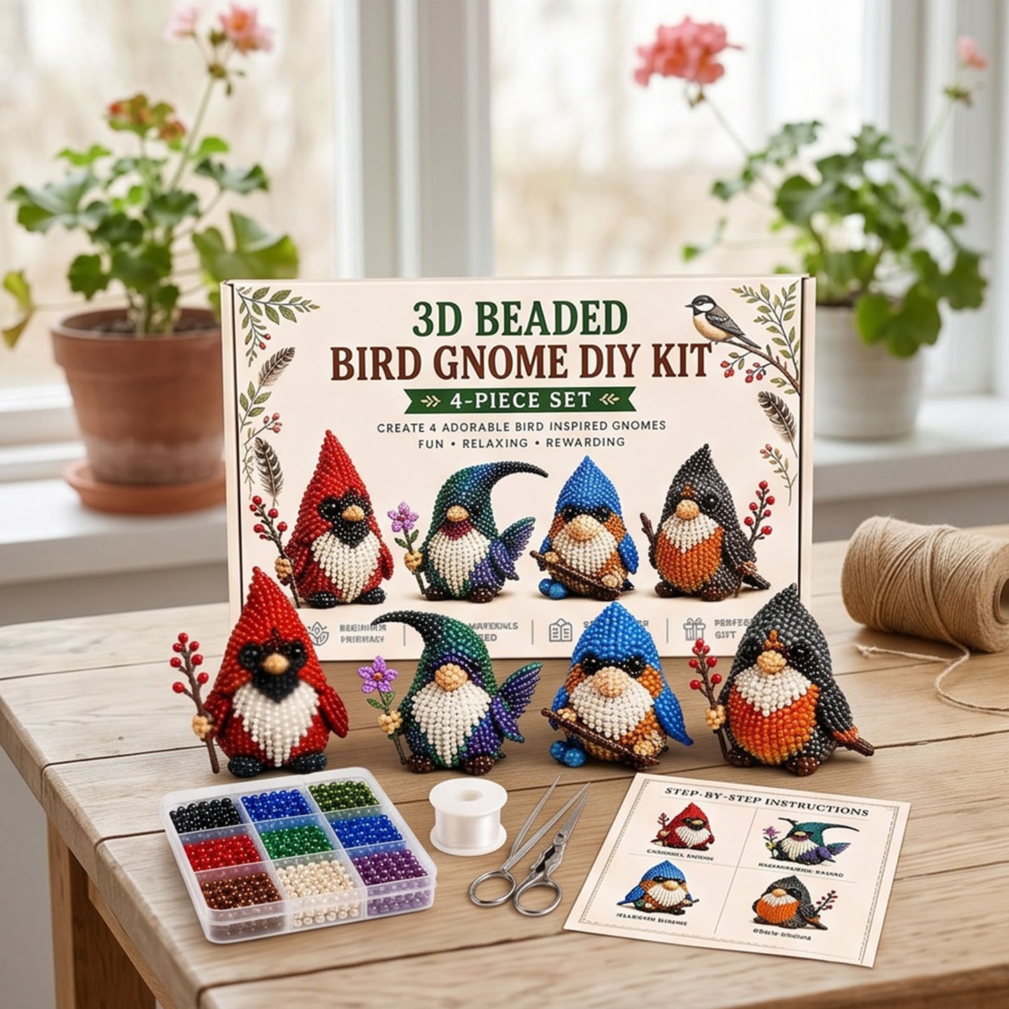 Handmade Bead Art Mosaic Kit with Full Materials & Instructions Creative DIY Decoration Beginner-Friendly for Hand Embroidery Craft Enthusiasts & Decoration (B)