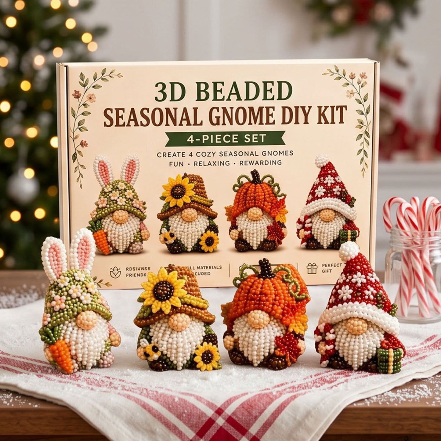 Handmade Bead Art Mosaic Kit with Full Materials & Instructions Creative DIY Decoration Beginner-Friendly for Hand Embroidery Craft Enthusiasts & Decoration (C)
