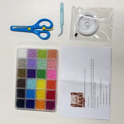 3D DIY Mouse Beaded Animal DIY Kit with Instructions Cute Handmade Bead Art Set Animals Bead Embroidery Kit Creative DIY Decoration Gifts for Beginner
