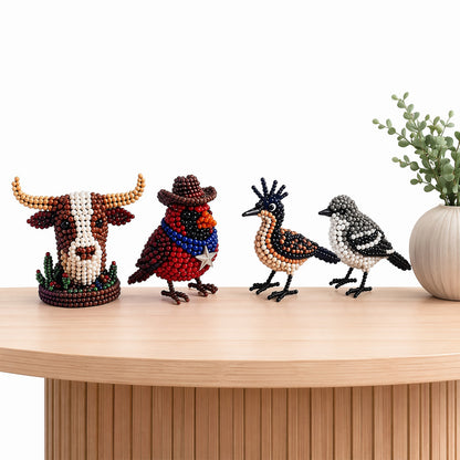 4-Pack 3D DIY Beaded Animal DIY Kit with Instructions Cute Handmade Bead Art Set Bead Animal Making Kit Creative DIY Decoration Gifts for Beginner(A)