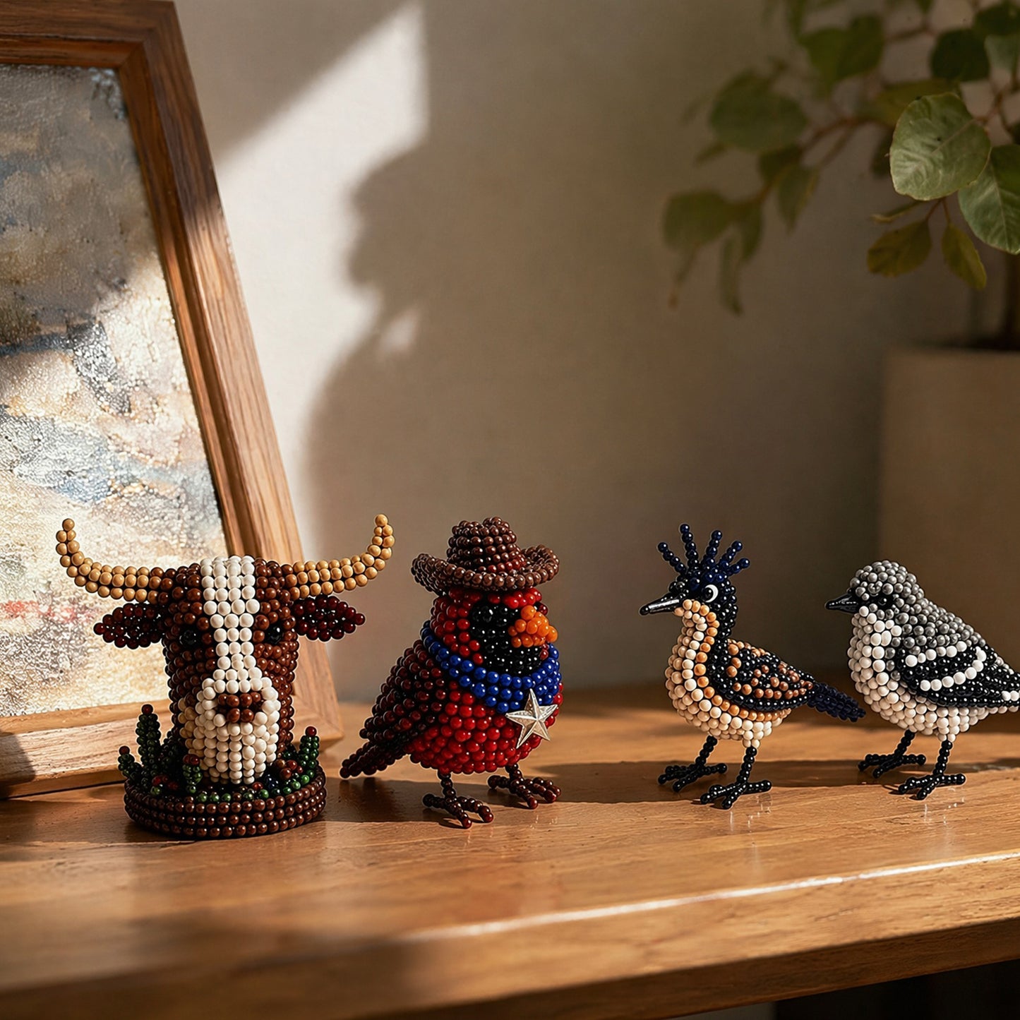4-Pack 3D DIY Beaded Animal DIY Kit with Instructions Cute Handmade Bead Art Set Bead Animal Making Kit Creative DIY Decoration Gifts for Beginner(A)
