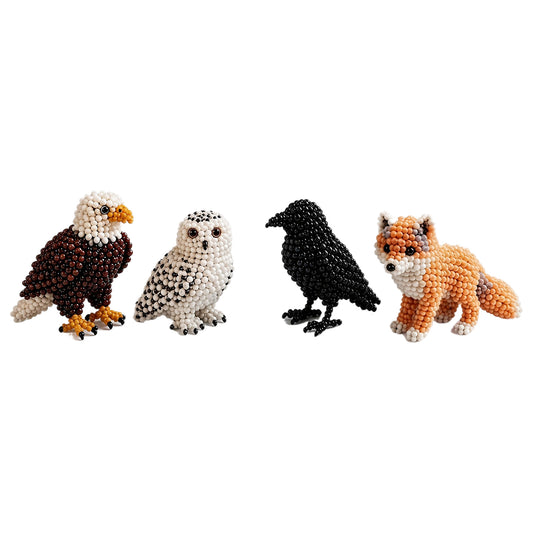 4-Pack 3D DIY Beaded Animal DIY Kit with Instructions Cute Handmade Bead Art Set Bead Animal Making Kit Creative DIY Decoration Gifts for Beginner(B)