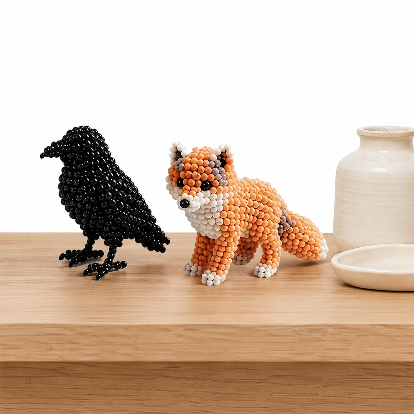 4-Pack 3D DIY Beaded Animal DIY Kit with Instructions Cute Handmade Bead Art Set Bead Animal Making Kit Creative DIY Decoration Gifts for Beginner(B)