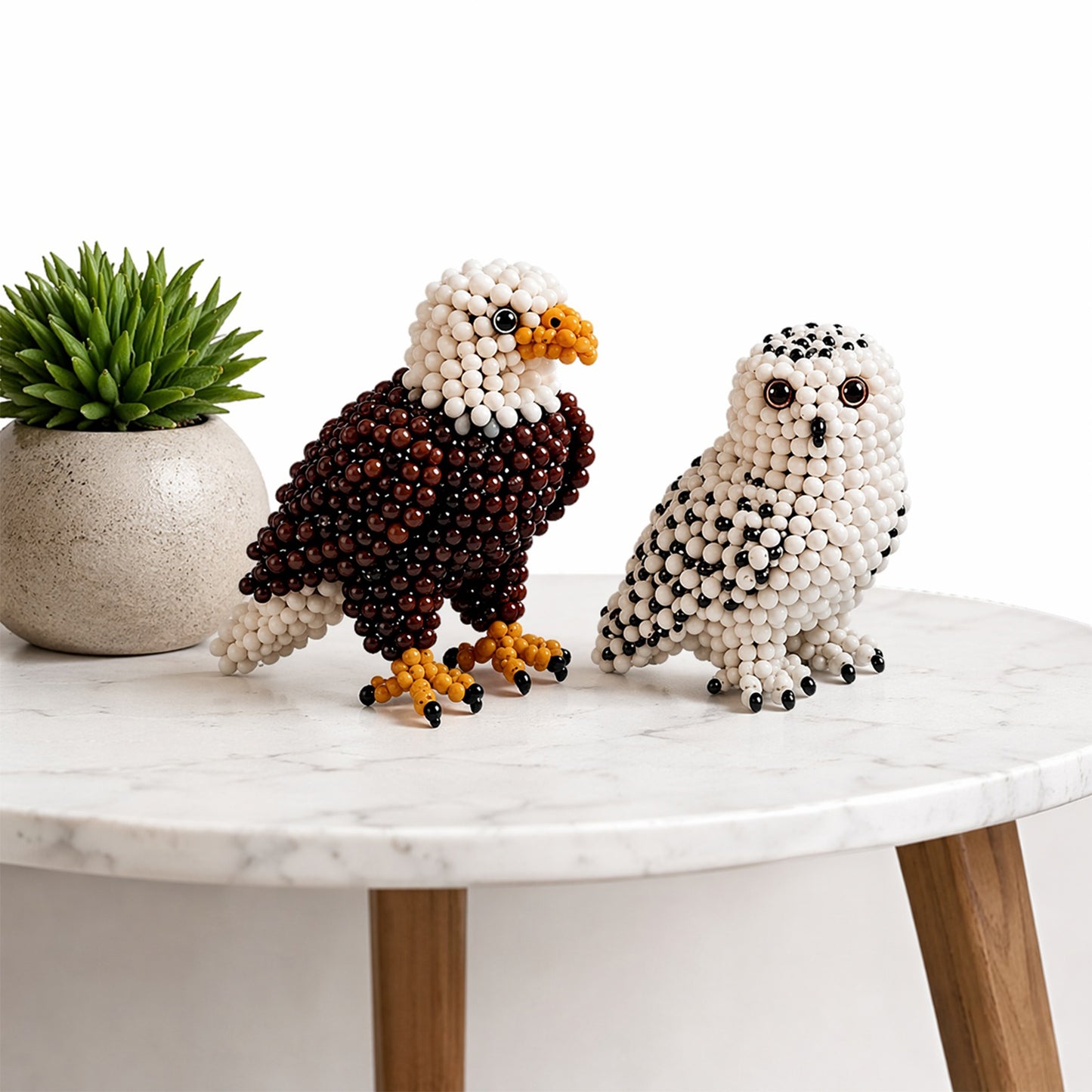 4-Pack 3D DIY Beaded Animal DIY Kit with Instructions Cute Handmade Bead Art Set Bead Animal Making Kit Creative DIY Decoration Gifts for Beginner(B)
