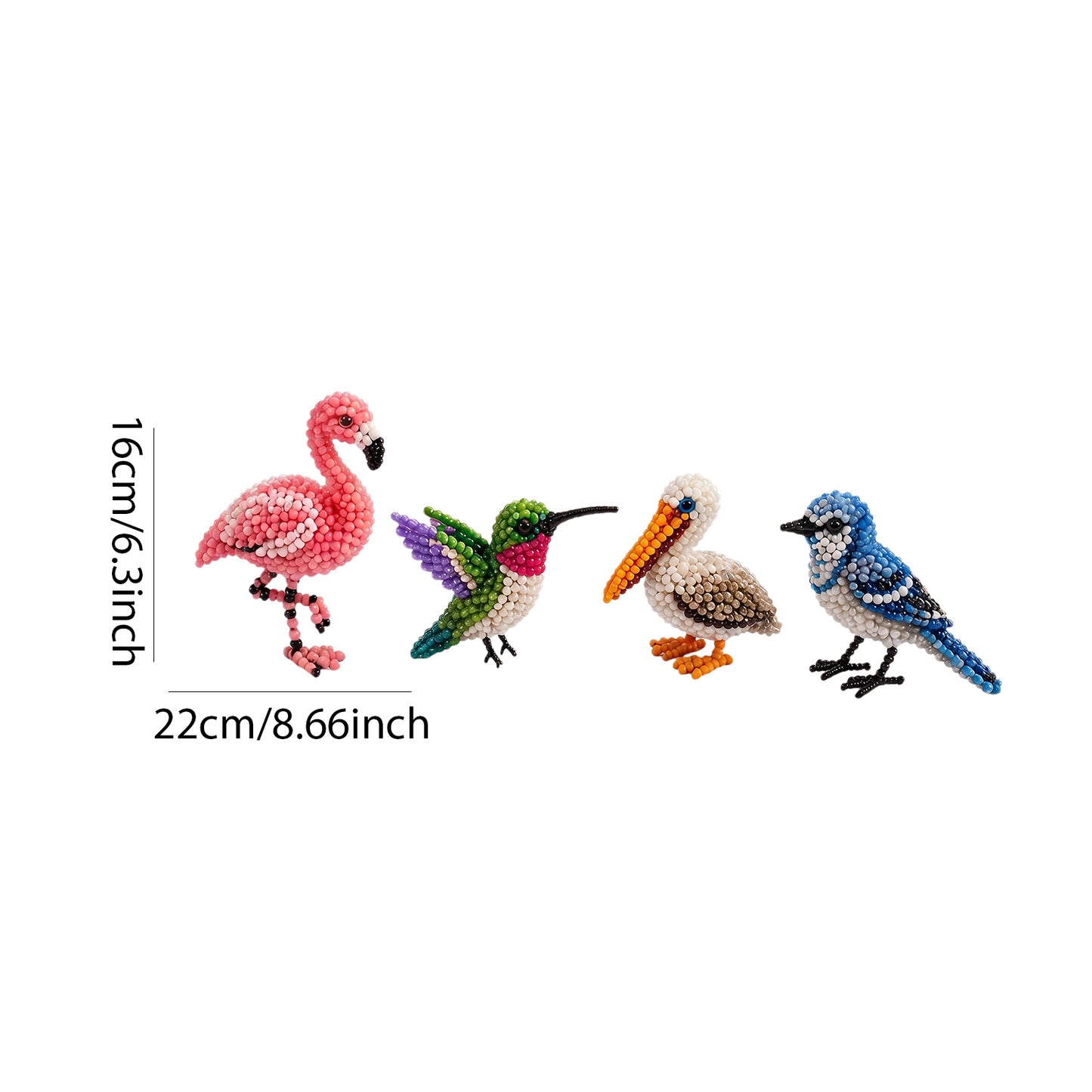 4-Pack 3D DIY Beaded Animal DIY Kit with Instructions Cute Handmade Bead Art Set Bead Animal Making Kit Creative DIY Decoration Gifts for Beginner(C)