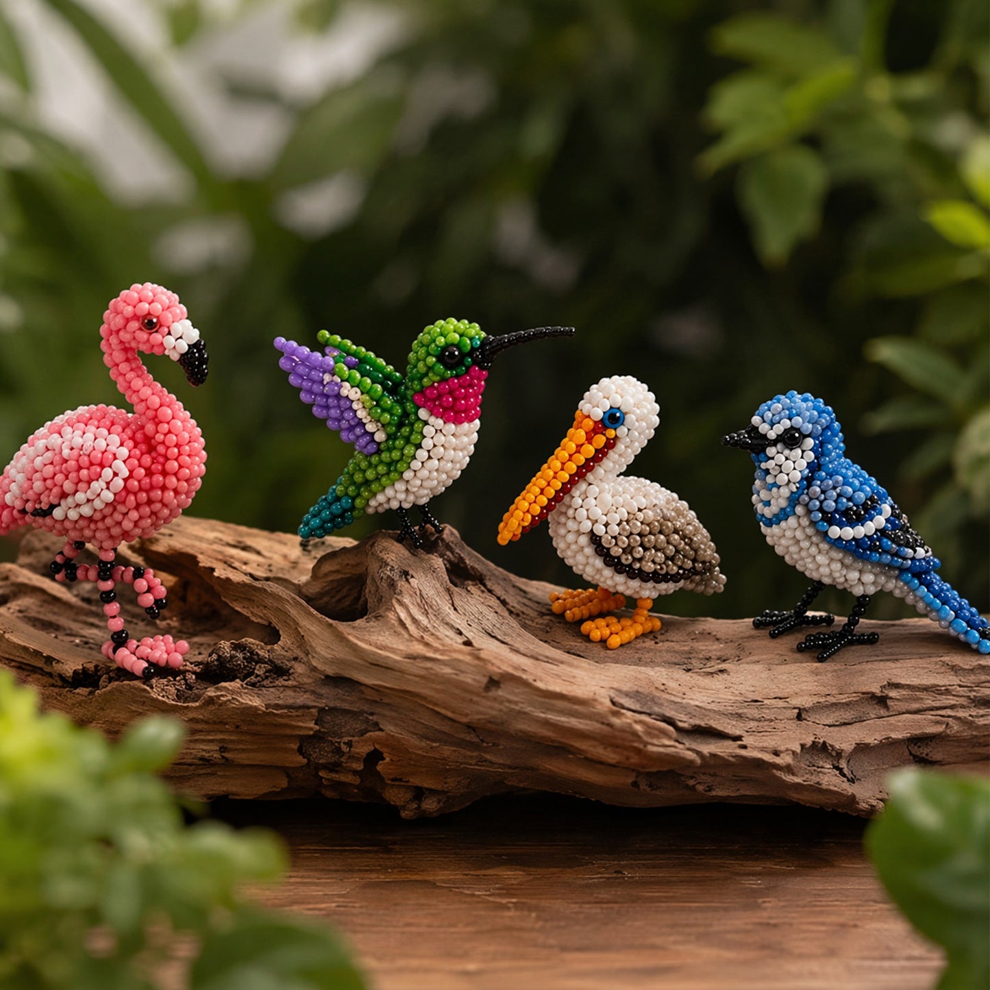 4-Pack 3D DIY Beaded Animal DIY Kit with Instructions Cute Handmade Bead Art Set Bead Animal Making Kit Creative DIY Decoration Gifts for Beginner(C)