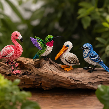 4-Pack 3D DIY Beaded Animal DIY Kit with Instructions Cute Handmade Bead Art Set Bead Animal Making Kit Creative DIY Decoration Gifts for Beginner(C)