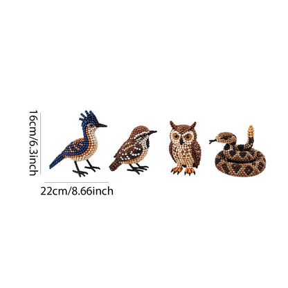 4-Pack 3D DIY Beaded Animal DIY Kit with Instructions Cute Handmade Bead Art Set Bead Animal Making Kit Creative DIY Decoration Gifts for Beginner(D)