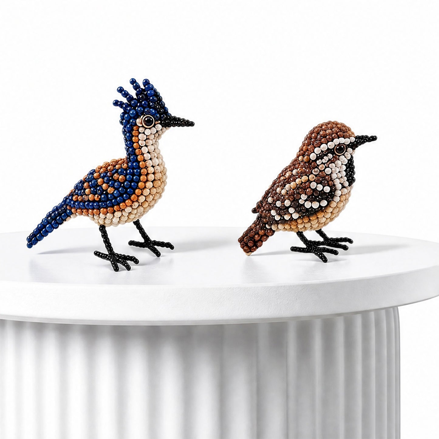 4-Pack 3D DIY Beaded Animal DIY Kit with Instructions Cute Handmade Bead Art Set Bead Animal Making Kit Creative DIY Decoration Gifts for Beginner(D)