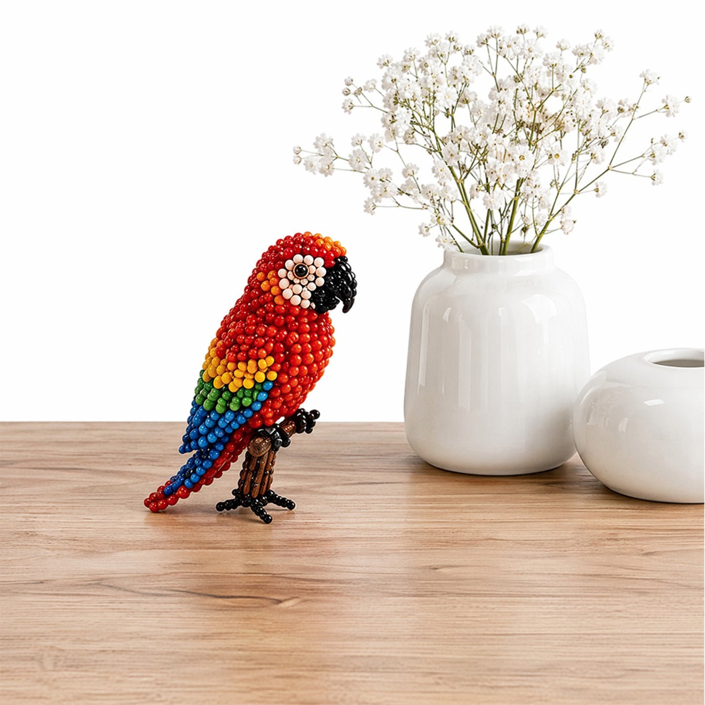 4-Pack 3D DIY Beaded Animal DIY Kit with Instructions Cute Handmade Bead Art Set Bead Animal Making Kit Creative DIY Decoration Gifts for Beginner(E)