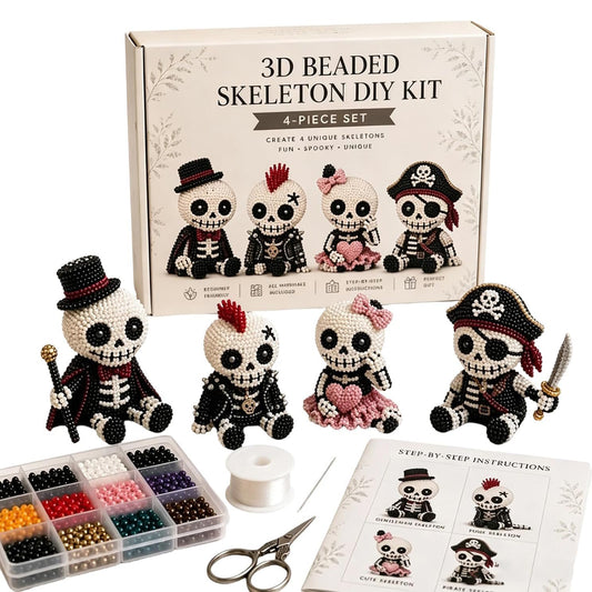 3D Petite Beaded Craft Kits Multi Purpose DIY Creative Jewelry Art Crafts Reusable Handmade Desk Bead Ornament for Relaxing Weekend Family Activity (A)