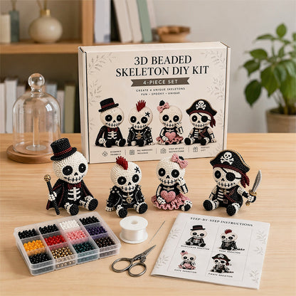 3D Petite Beaded Craft Kits Multi Purpose DIY Creative Jewelry Art Crafts Reusable Handmade Desk Bead Ornament for Relaxing Weekend Family Activity (A)