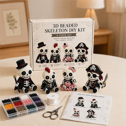 3D Petite Beaded Craft Kits Multi Purpose DIY Creative Jewelry Art Crafts Reusable Handmade Desk Bead Ornament for Relaxing Weekend Family Activity (A)