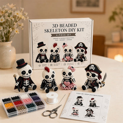 3D Petite Beaded Craft Kits Multi Purpose DIY Creative Jewelry Art Crafts Reusable Handmade Desk Bead Ornament for Relaxing Weekend Family Activity (A)