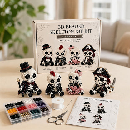 3D Petite Beaded Craft Kits Multi Purpose DIY Creative Jewelry Art Crafts Reusable Handmade Desk Bead Ornament for Relaxing Weekend Family Activity (A)