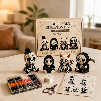 3D Petite Beaded Craft Kits Multi Purpose DIY Creative Jewelry Art Crafts Reusable Handmade Desk Bead Ornament for Relaxing Weekend Family Activity (B)