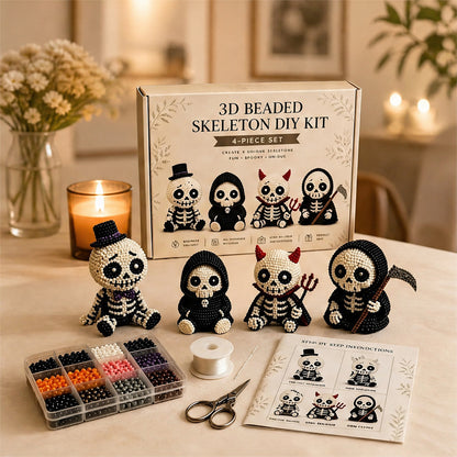 3D Petite Beaded Craft Kits Multi Purpose DIY Creative Jewelry Art Crafts Reusable Handmade Desk Bead Ornament for Relaxing Weekend Family Activity (B)