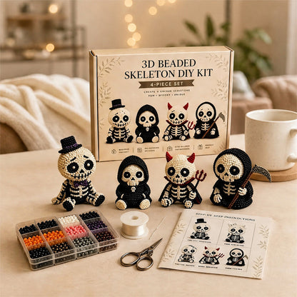 3D Petite Beaded Craft Kits Multi Purpose DIY Creative Jewelry Art Crafts Reusable Handmade Desk Bead Ornament for Relaxing Weekend Family Activity (B)