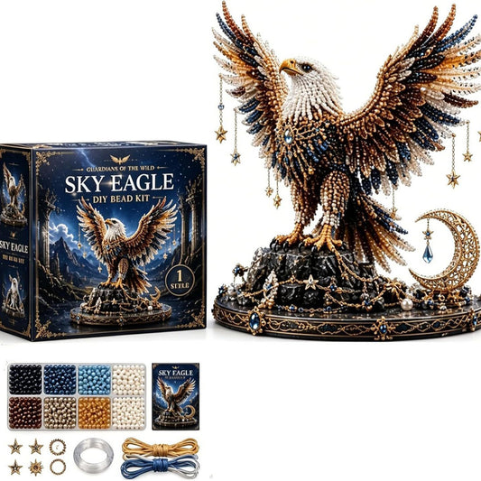 Animal 3D DIY Beaded Craft Kit with Full Materials & Instructions Beaded Animal Making Kit Bead Embroidery Set Gift For Beginners & Craft Enthusiasts (eagle)