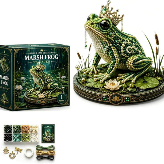 Animal 3D DIY Beaded Craft Kit with Full Materials & Instructions Beaded Animal Making Kit Bead Embroidery Set Gift For Beginners & Craft Enthusiasts (frog)