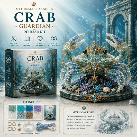 Mythical Ocean 3D DIY Beaded Animal Making Kit with Full Materials & Instructions Beaded Craft Kit Bead Embroidery Set Gift For Beginners & Craft Enthusiasts (Crab)