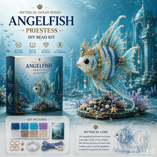 Mythical Ocean 3D DIY Beaded Animal Making Kit with Full Materials & Instructions Beaded Craft Kit Bead Embroidery Set Gift For Beginners & Craft Enthusiasts (fish)
