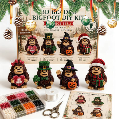 DIY 3D Animals Bead Embroidery Kits Complete Accessories Bead Embroidery Set Cute Bead Craft Animal Set for Crafting Enthusiasts Girls Women Teens Adults (Festival)