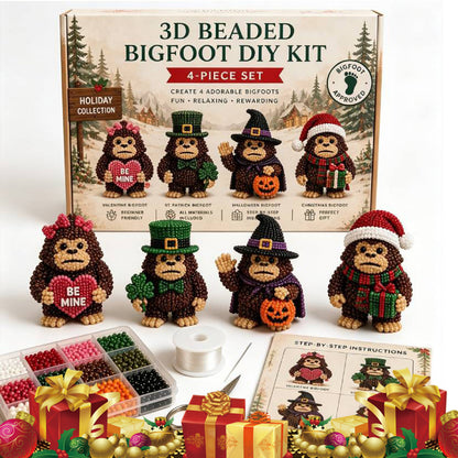 DIY 3D Animals Bead Embroidery Kits Complete Accessories Bead Embroidery Set Cute Bead Craft Animal Set for Crafting Enthusiasts Girls Women Teens Adults (Festival)