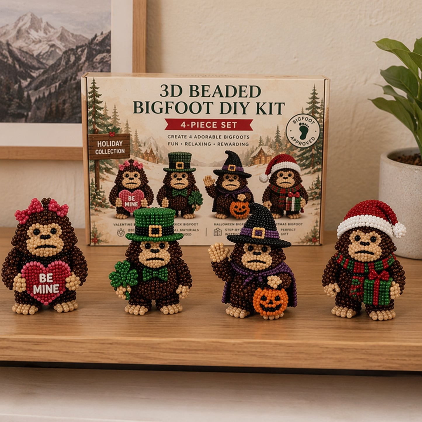 DIY 3D Animals Bead Embroidery Kits Complete Accessories Bead Embroidery Set Cute Bead Craft Animal Set for Crafting Enthusiasts Girls Women Teens Adults (Festival)