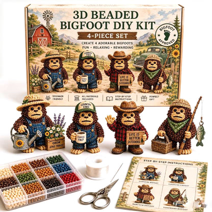 DIY 3D Animals Bead Embroidery Kits Complete Accessories Bead Embroidery Set Cute Bead Craft Animal Set for Crafting Enthusiasts Girls Women Teens Adults (Gardener)