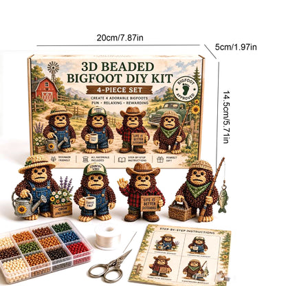 DIY 3D Animals Bead Embroidery Kits Complete Accessories Bead Embroidery Set Cute Bead Craft Animal Set for Crafting Enthusiasts Girls Women Teens Adults (Gardener)