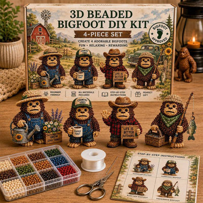 DIY 3D Animals Bead Embroidery Kits Complete Accessories Bead Embroidery Set Cute Bead Craft Animal Set for Crafting Enthusiasts Girls Women Teens Adults (Gardener)
