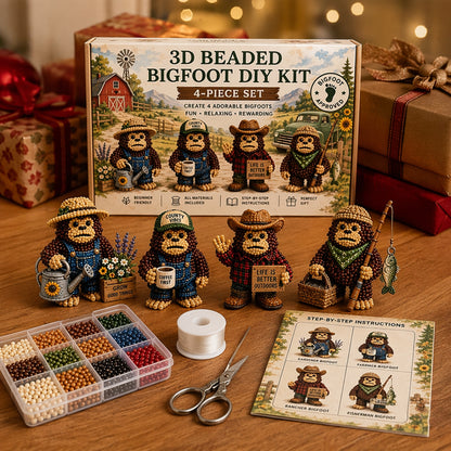 DIY 3D Animals Bead Embroidery Kits Complete Accessories Bead Embroidery Set Cute Bead Craft Animal Set for Crafting Enthusiasts Girls Women Teens Adults (Gardener)